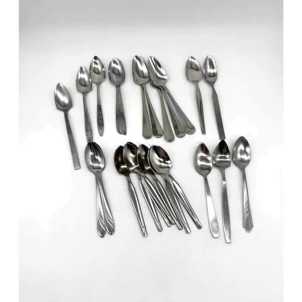 Bulk Lot Mixed Grapefruit Spoons Serrated Citrus Fruit Stainless Flatware